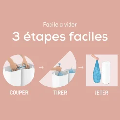 Angelcare Poubelle à couches Classic XL avec 1 recharge Blanc