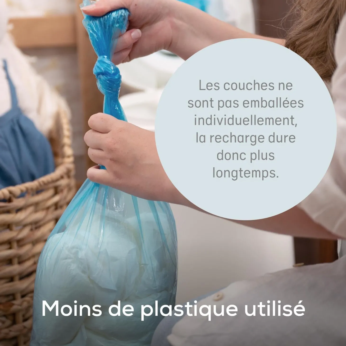 Angelcare Starter Pack Poubelle à couches Dress Up+ 3 recharges octogonales Blanc