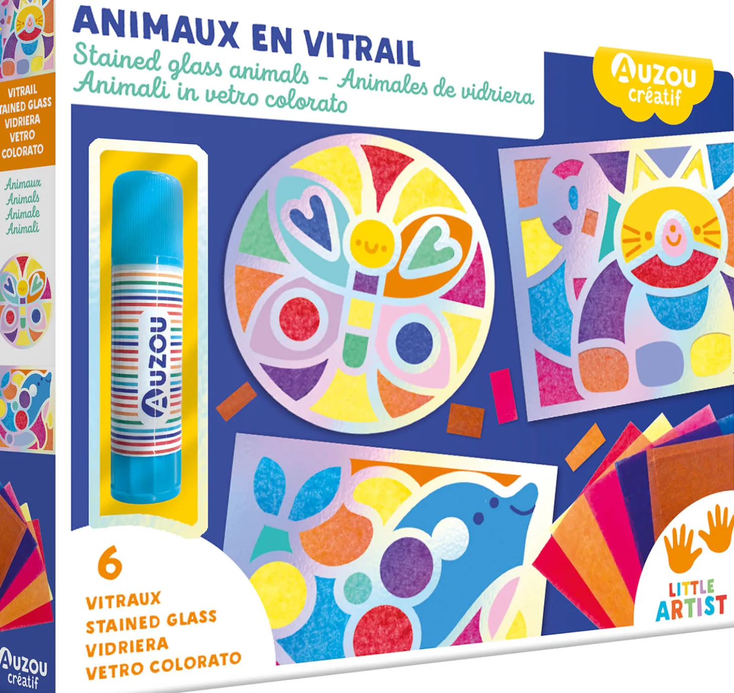 Auzou Livre Animaux En Vitrail Multicolore