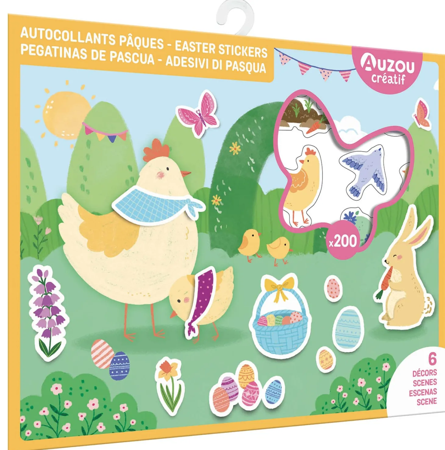 Auzou Livre 200 Autocollants Pâques Multicolore
