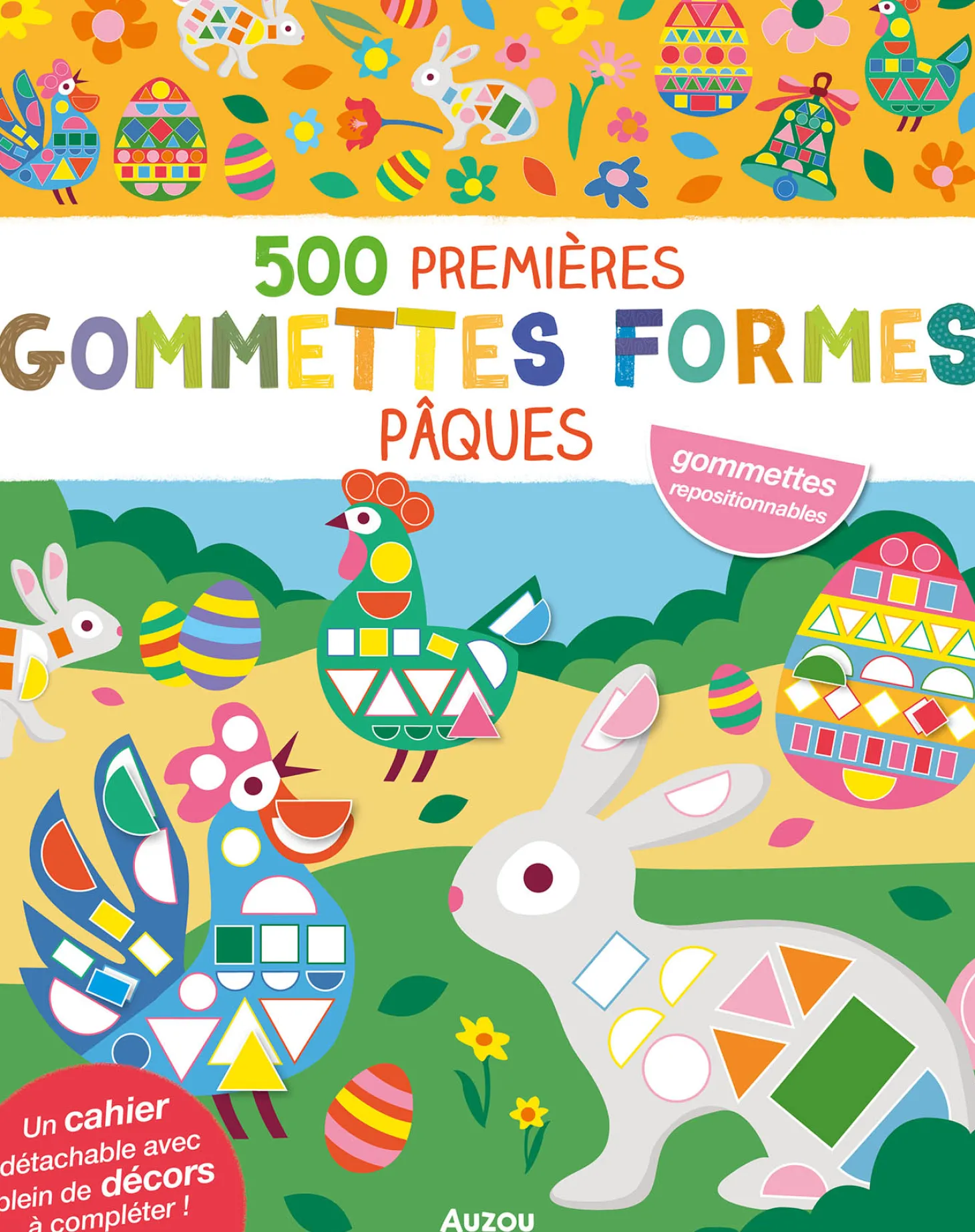 Auzou Livre 500 Gommettes Formes Pâques Multicolore