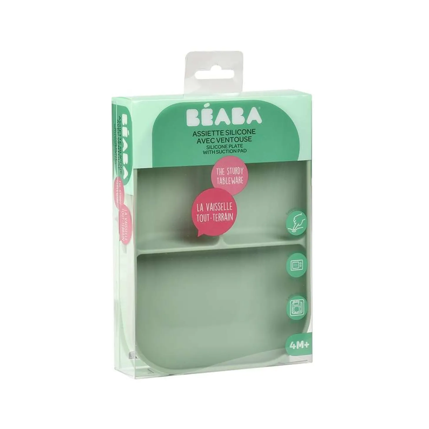 Béaba Assiette compartimentée silicone sage green