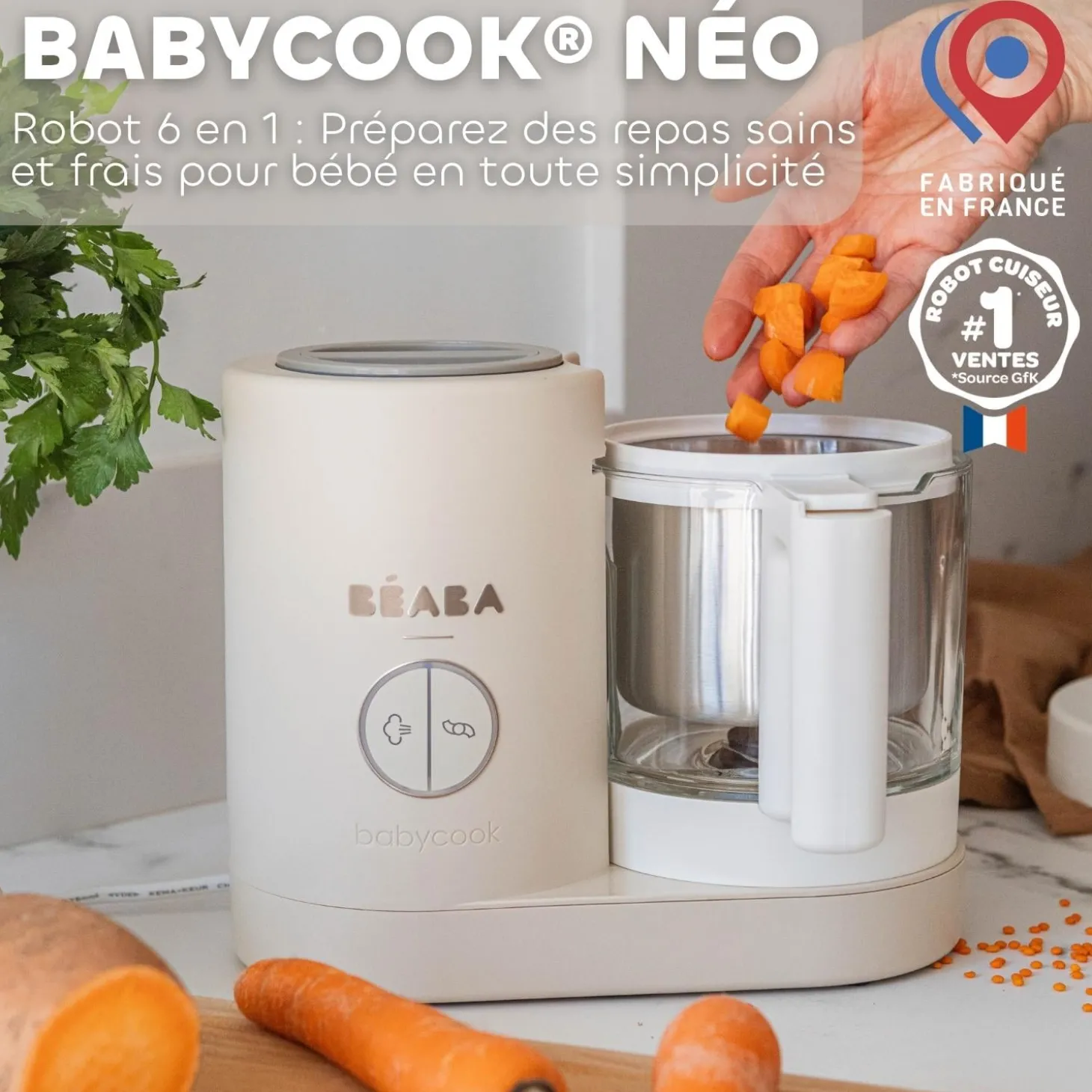 Béaba Babycook Neo Robot Cuiseur Bébé 6 en 1 Terre D'Argile
