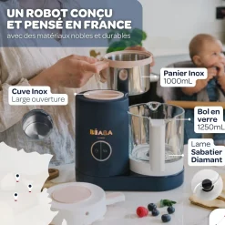 Béaba Babycook Néo Robot Bébé 6 en 1, Made in France Night Blue