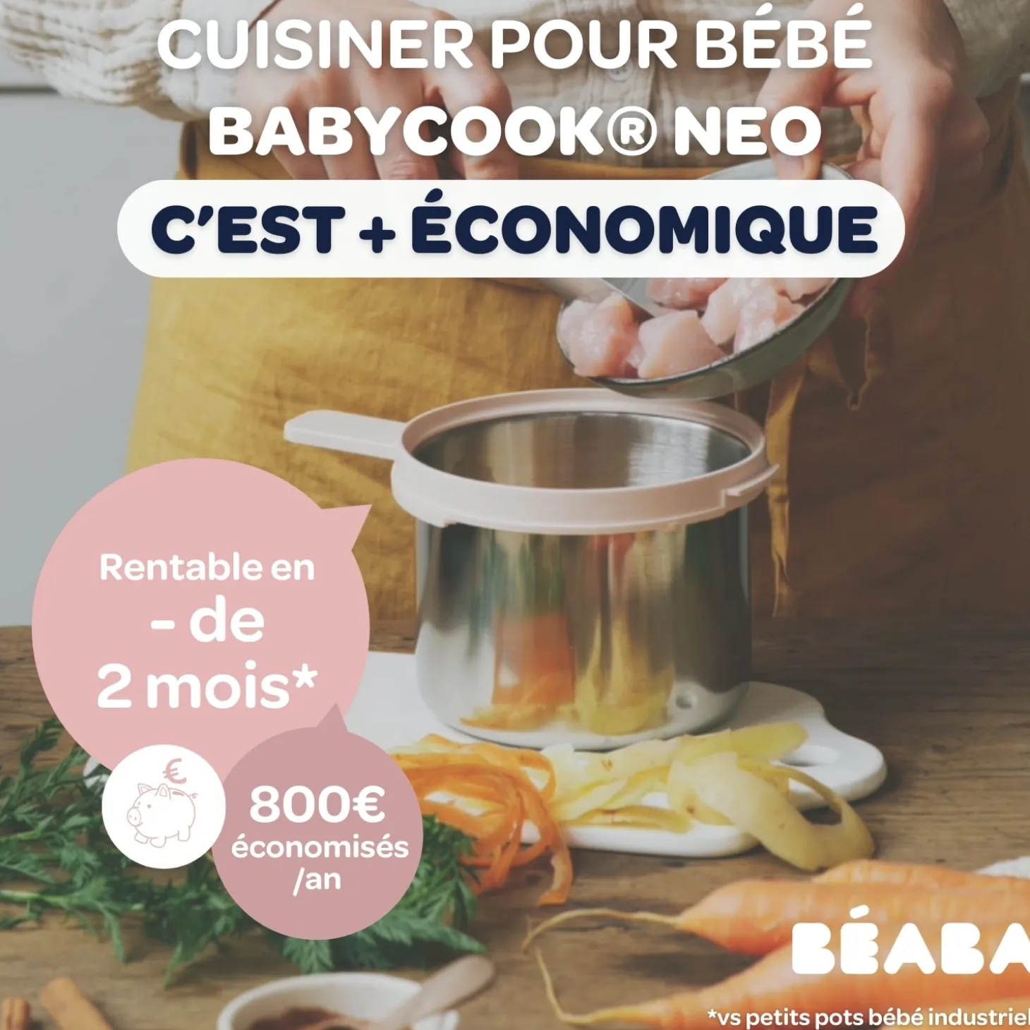 Béaba Babycook Néo Robot Bébé 6 en 1, Made in France Night Blue