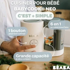 Béaba                    Babycook Néo Robot Bébé 6 en 1, Made in France    Grey/White