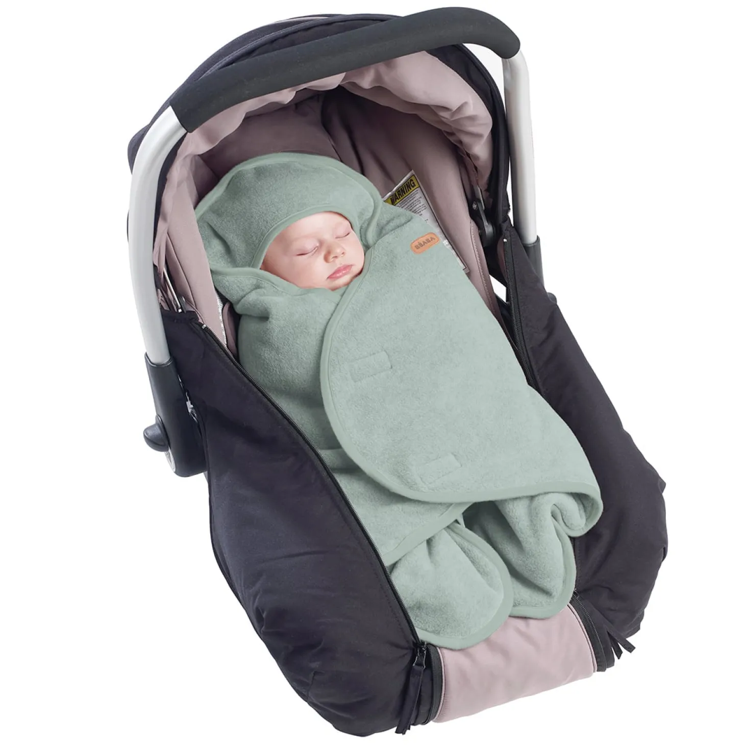 Béaba Babynomade double polaire vert sauge/blanc 0-6 mois