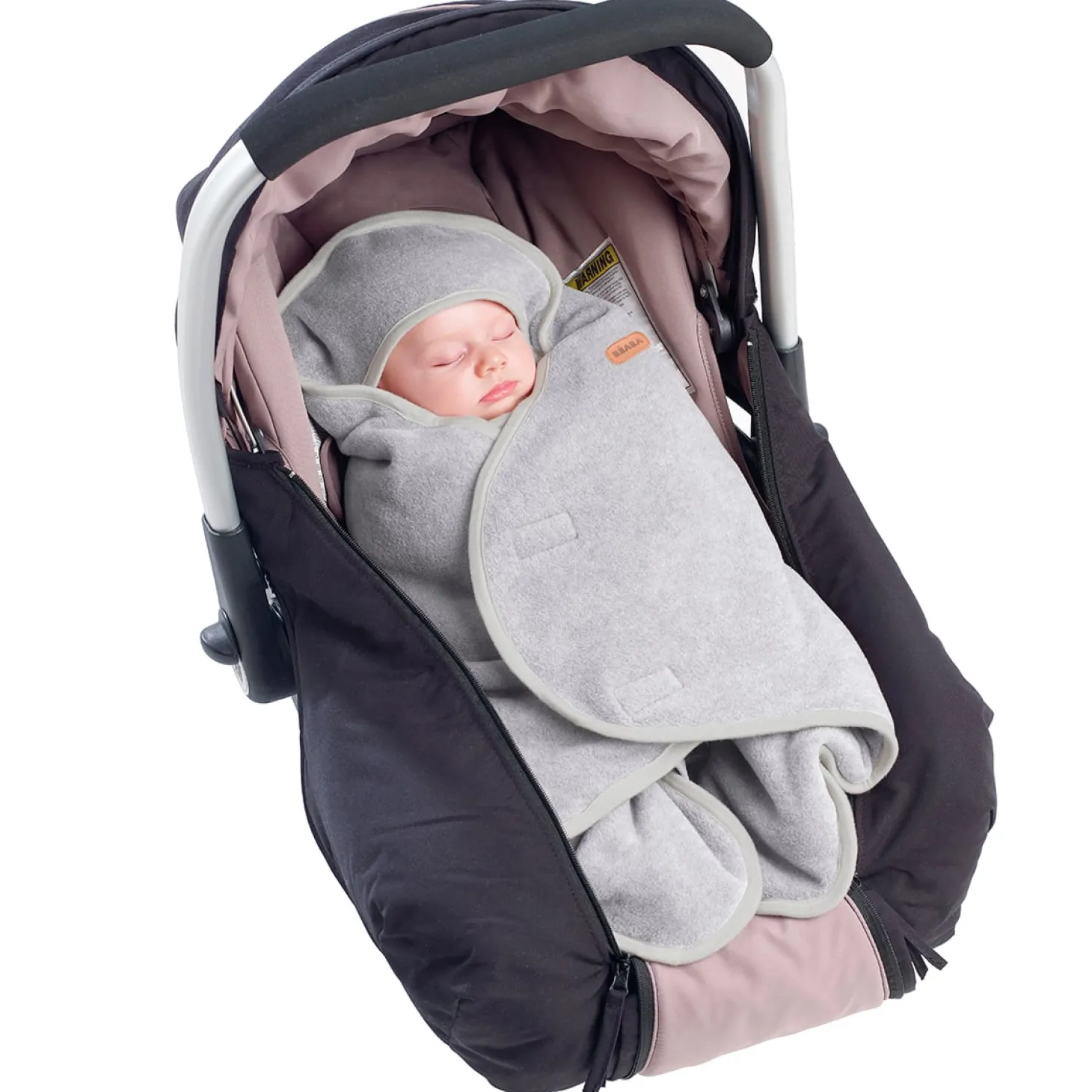 Béaba Babynomade double polaire Gris Chiné/Blanc 0-6 mois