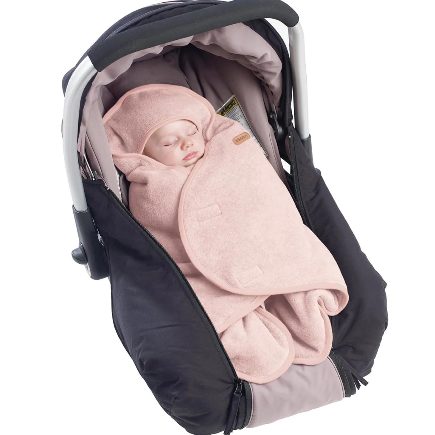 Béaba Babynomade double polaire Rose Poudré/Blanc 0-6 mois