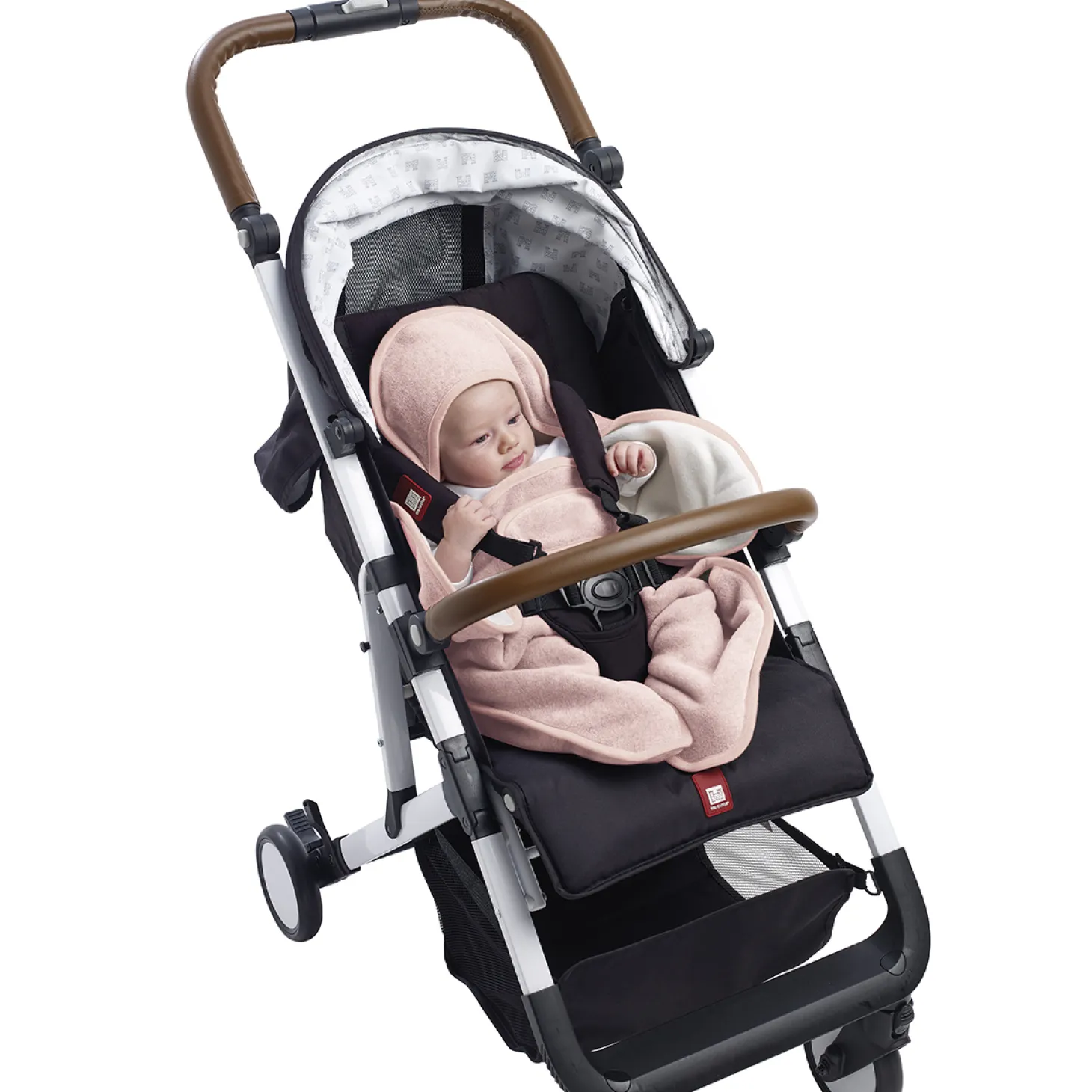 Béaba Babynomade double polaire Rose Poudré/Blanc 0-6 mois