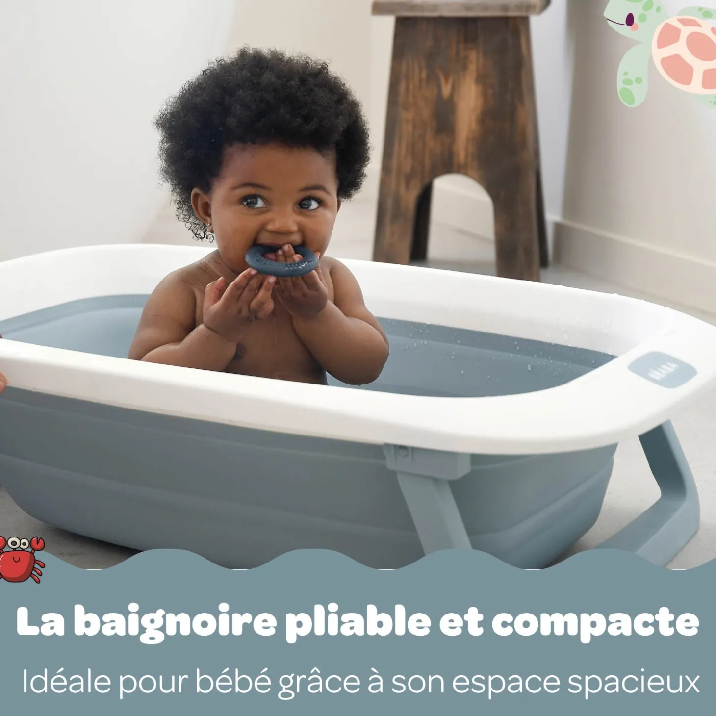 Béaba Baignoire Camélé’O Easy Pop Bleu Baltique