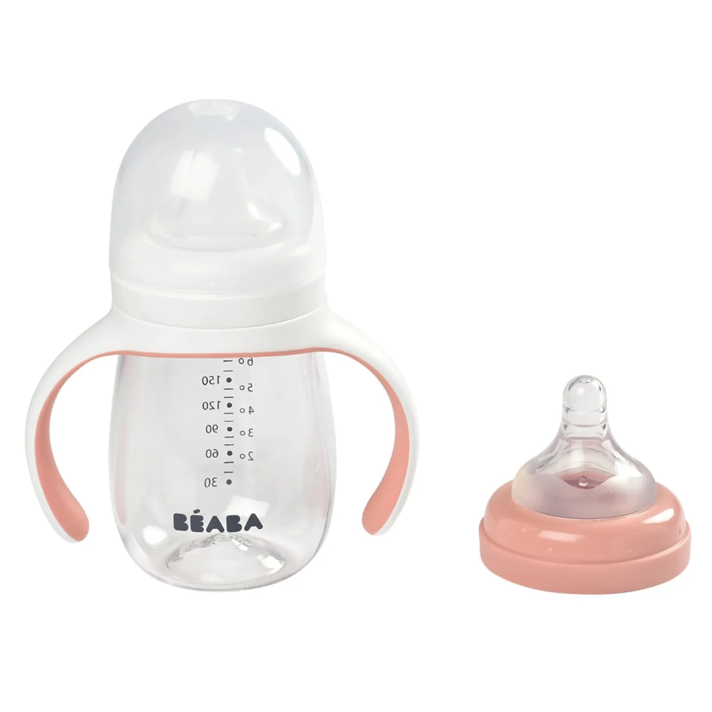 Béaba Biberon d'apprentissage 2en1 Old Pink 210 ml