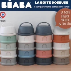 Béaba                    Boîte doseuse 4 compartiments    Cotton White/Terracotta