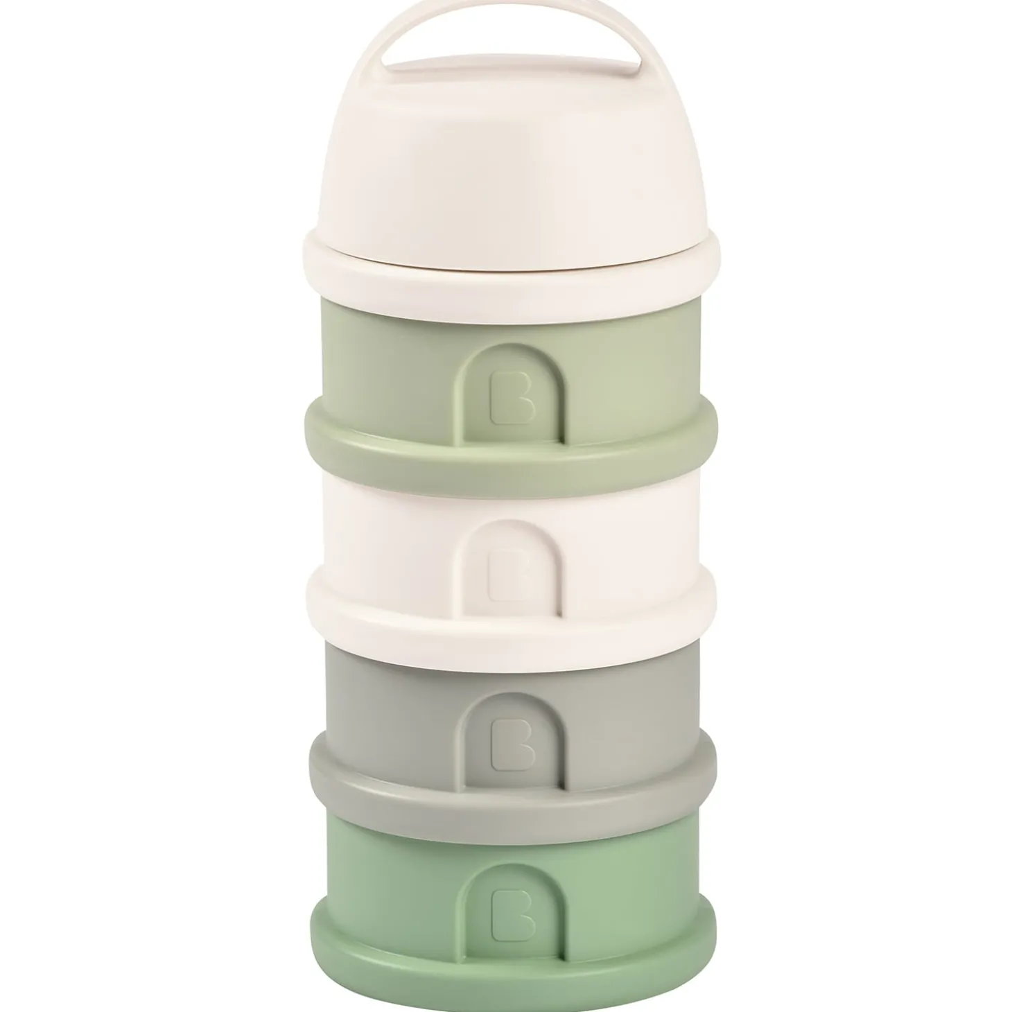 Béaba Boîte doseuse pour lait en poudre 4 compartiments Cotton White/Sage Green