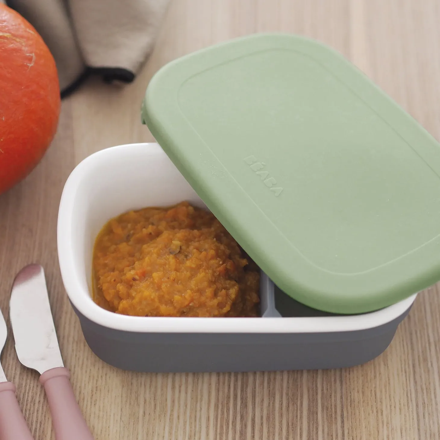 Béaba Boîte repas céramique Mineral/Vert Sauge
