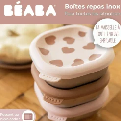 Béaba Boîtes Repas Inox Multi-Usage x3 BigLove