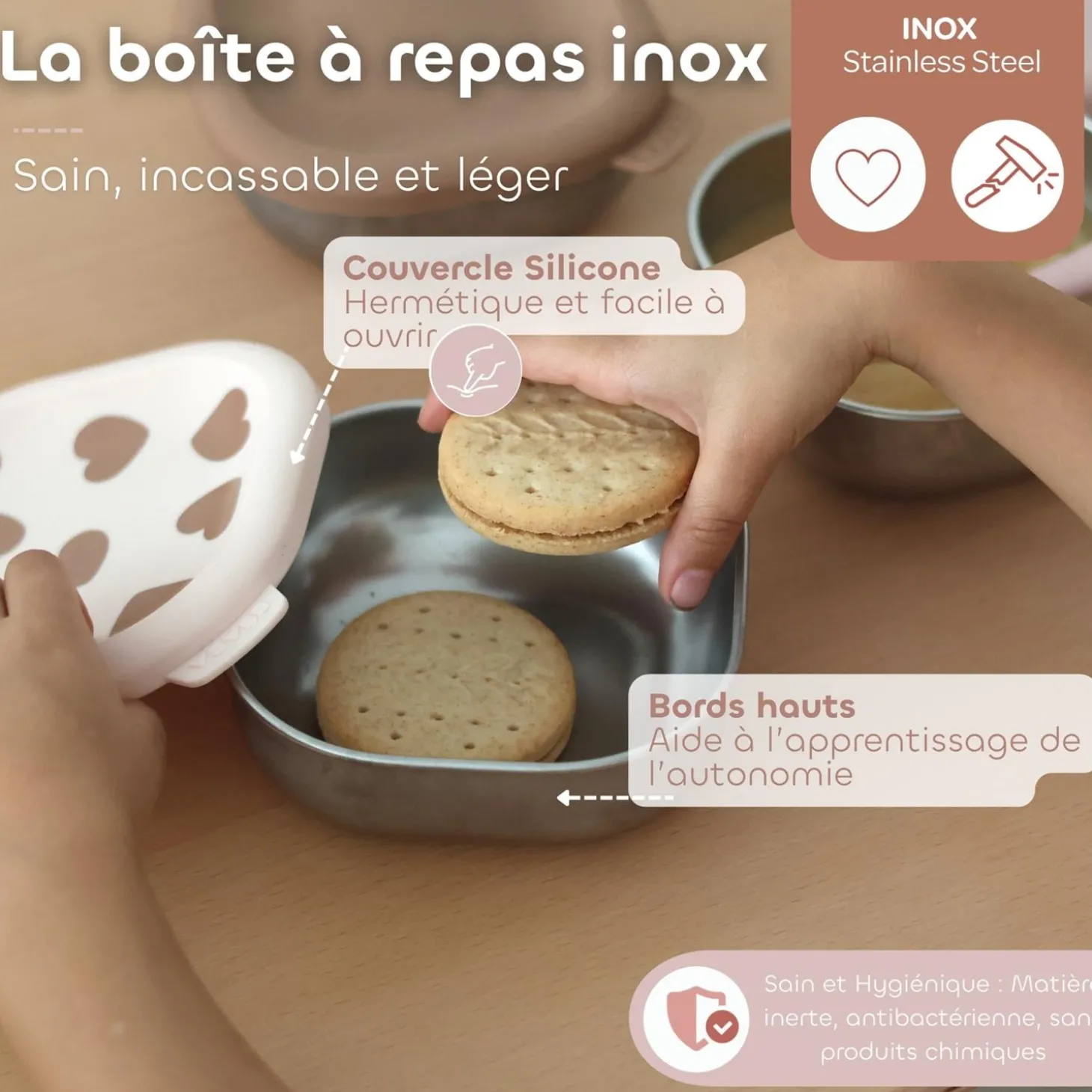 Béaba Boîtes Repas Inox Multi-Usage x3 BigLove