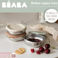 Béaba                    Boîtes Repas Inox Multi-Usage x3    Natural Set