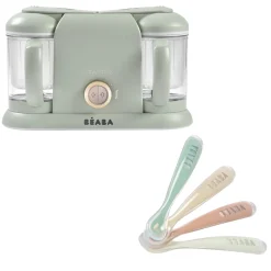 Béaba                    Bundle Robot cuiseur Babycook Duo + Lot de cuillères 1er âge    Vert