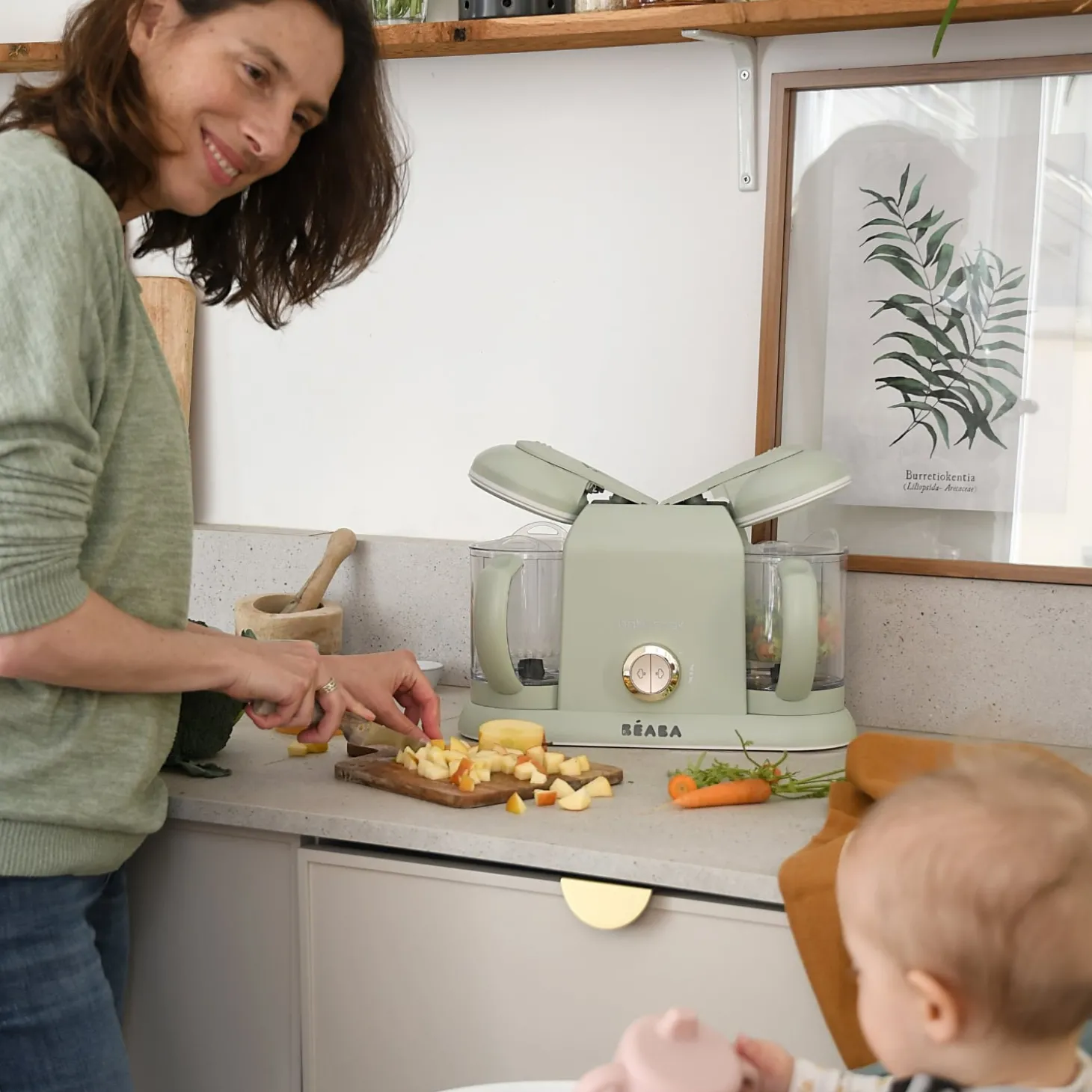 Béaba Bundle Robot cuiseur Babycook Duo + Lot de cuillères 1er âge Vert