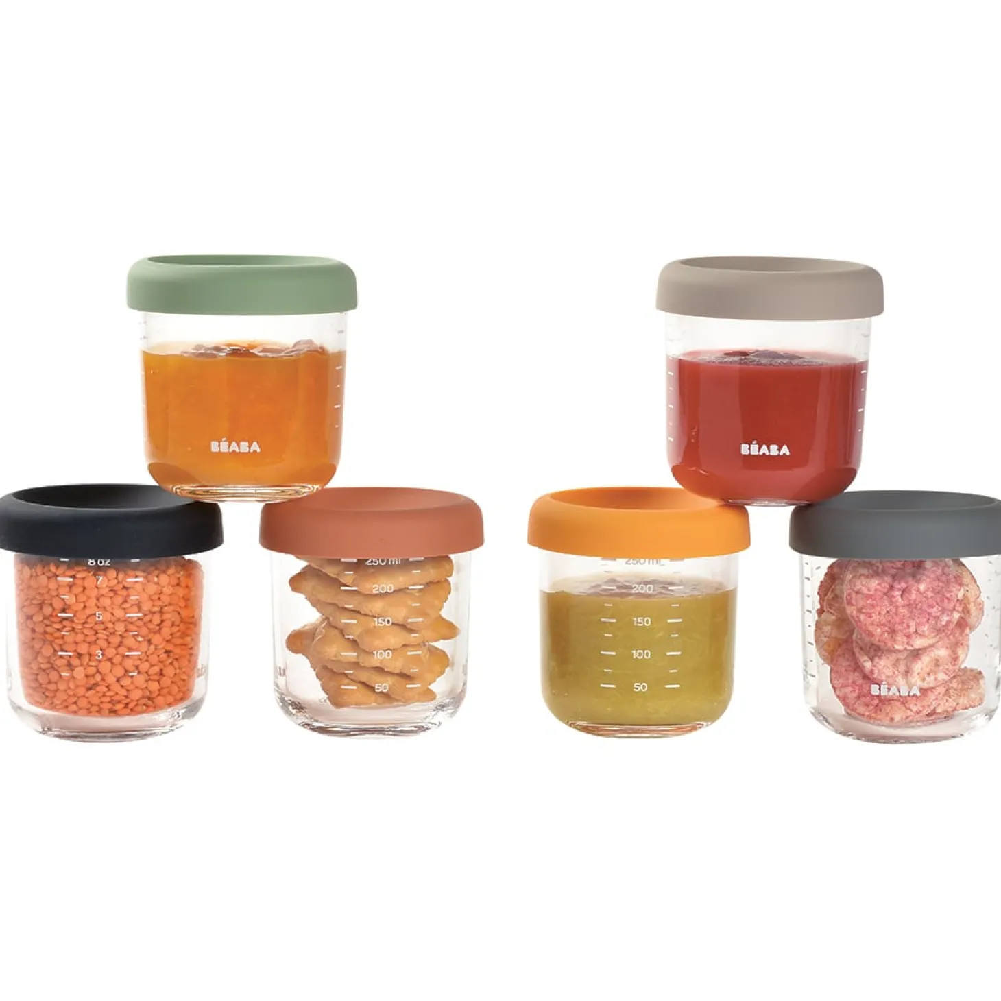 Béaba Coffret de 6 portion en verre Coloris Assortis 250 ml