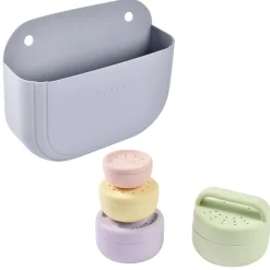 Béaba Coffret Panier Galet et Jouets de bain silicone Galet / Pebble