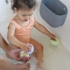 Béaba Coffret Panier Galet et Jouets de bain silicone Galet / Pebble