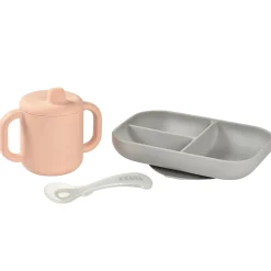 Béaba                    Coffret repas d'apprentissage en silicone    Pink            8 mois+