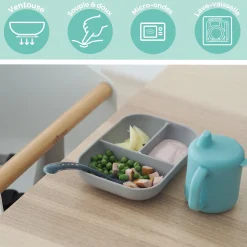 Béaba                    Coffret repas d'apprentissage en silicone    Pink            8 mois+