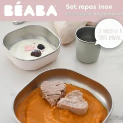 Béaba                    Coffret Repas Inox 3 Pièces    Barbe A Papa