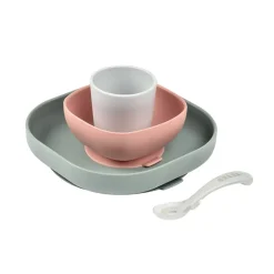 Béaba                    Coffret Repas Silicone 4 pièces    Eucalyptus