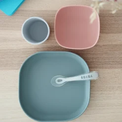 Béaba                    Coffret Repas Silicone 4 pièces    Eucalyptus