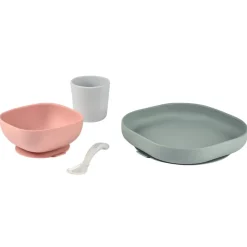 Béaba                    Coffret Repas Silicone 4 pièces    Eucalyptus