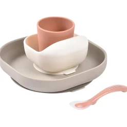 Béaba                    Coffret Repas Silicone 4 pièces    Terracota