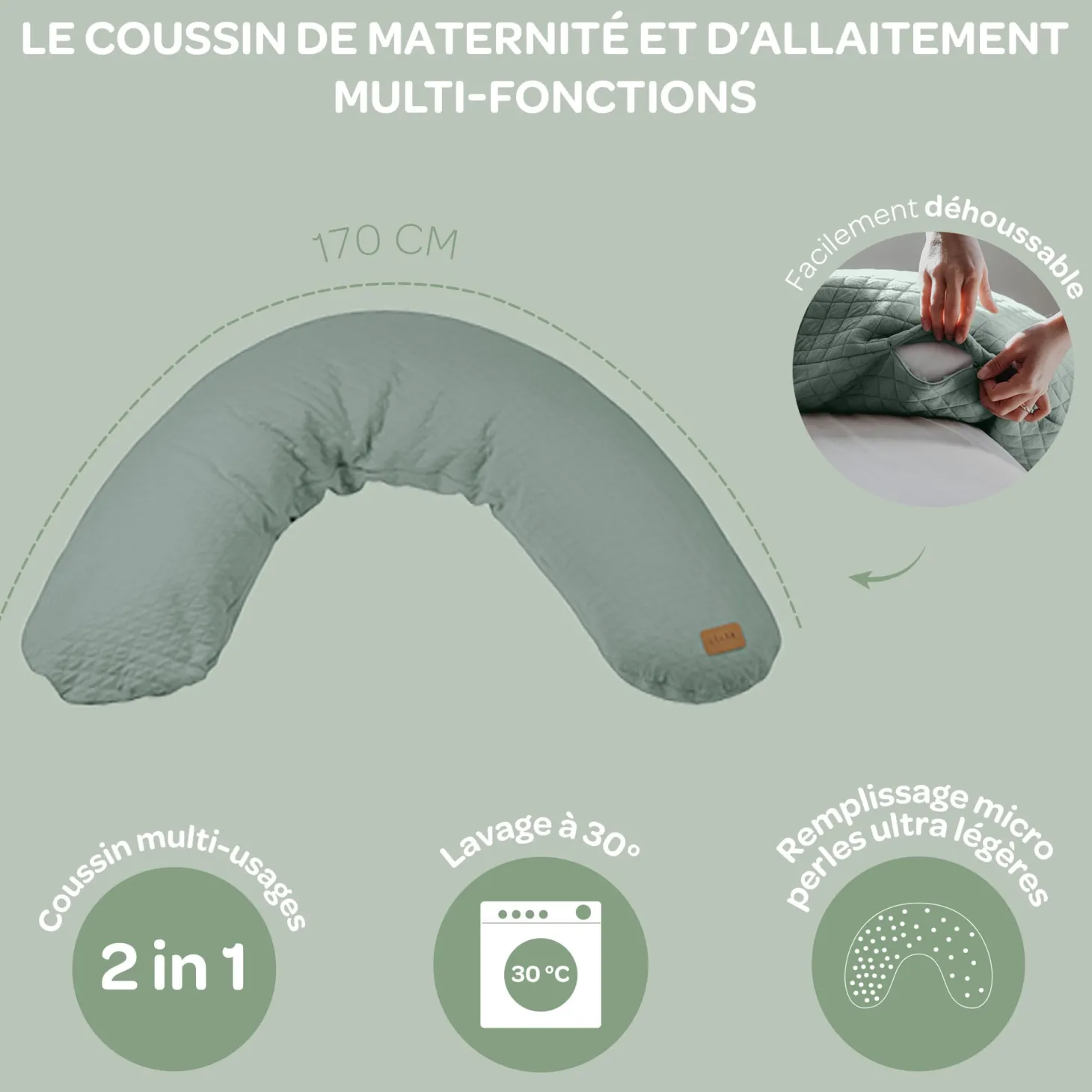 Béaba Coussin d'allaitement Big Flopsy Fleur de coton Lin