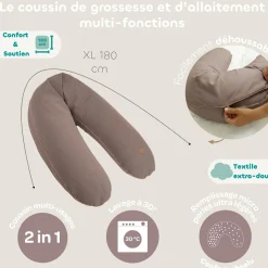 Béaba                    Coussin de maternité Big Flopsy French Terry    Cacao