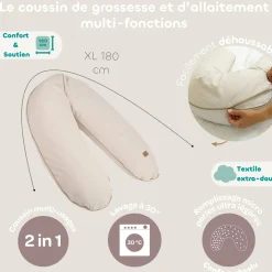 Béaba Coussin de maternité Big Flopsy French Terry Terre d'argile