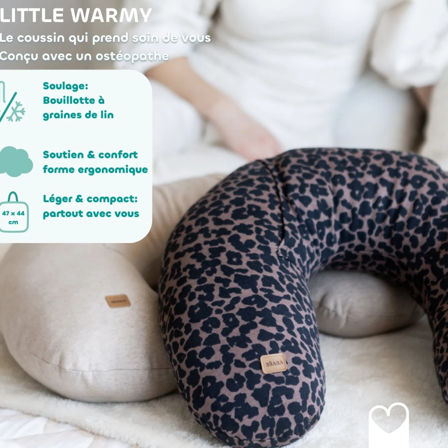 Béaba Coussin Little Warmy Jersey Leopard