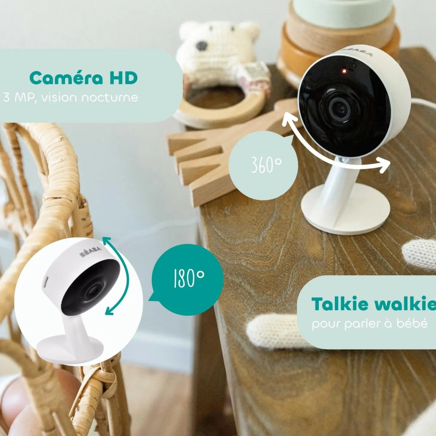 Béaba Ecoute Bébé Babyphone HD Zen Connect Mini White
