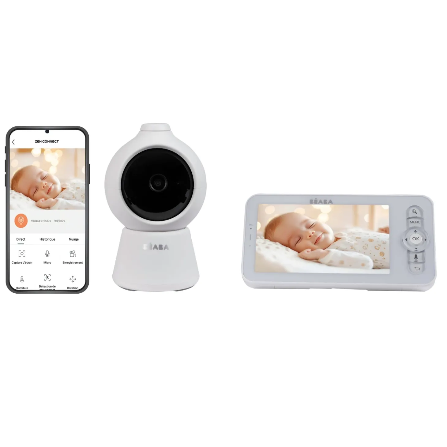 Béaba Ecoute Bébé Vidéo Zen Smart Ai Blanc