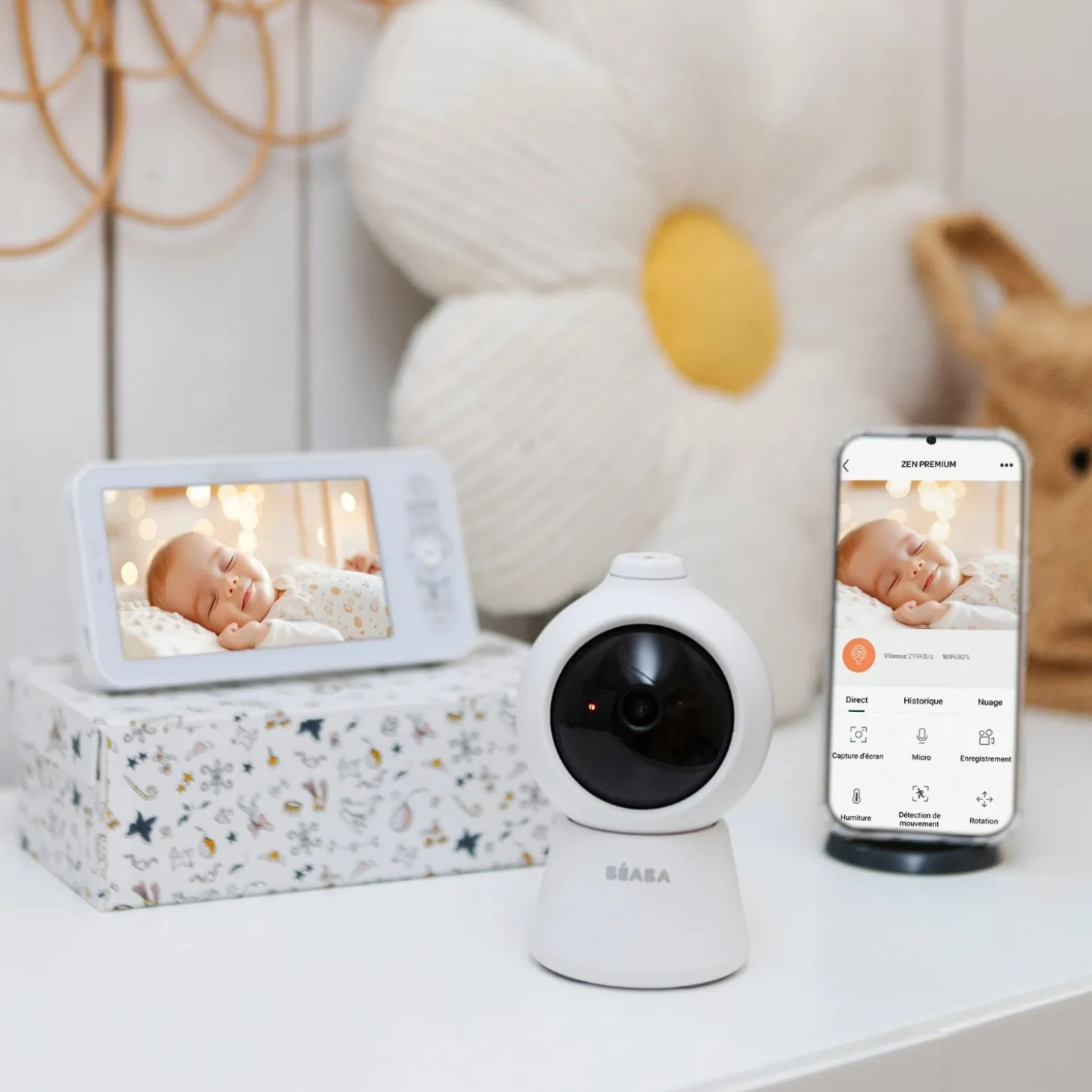 Béaba Ecoute Bébé Vidéo Zen Smart Ai Blanc