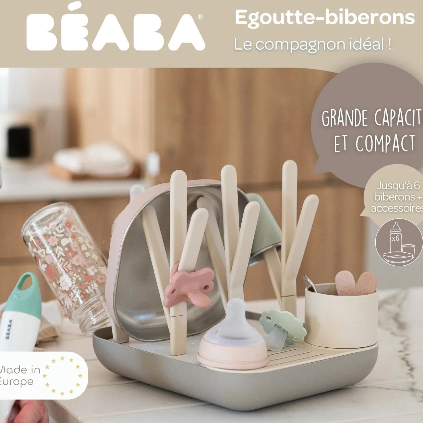Béaba Égoutte Biberons Forêt Argile/Gazelle