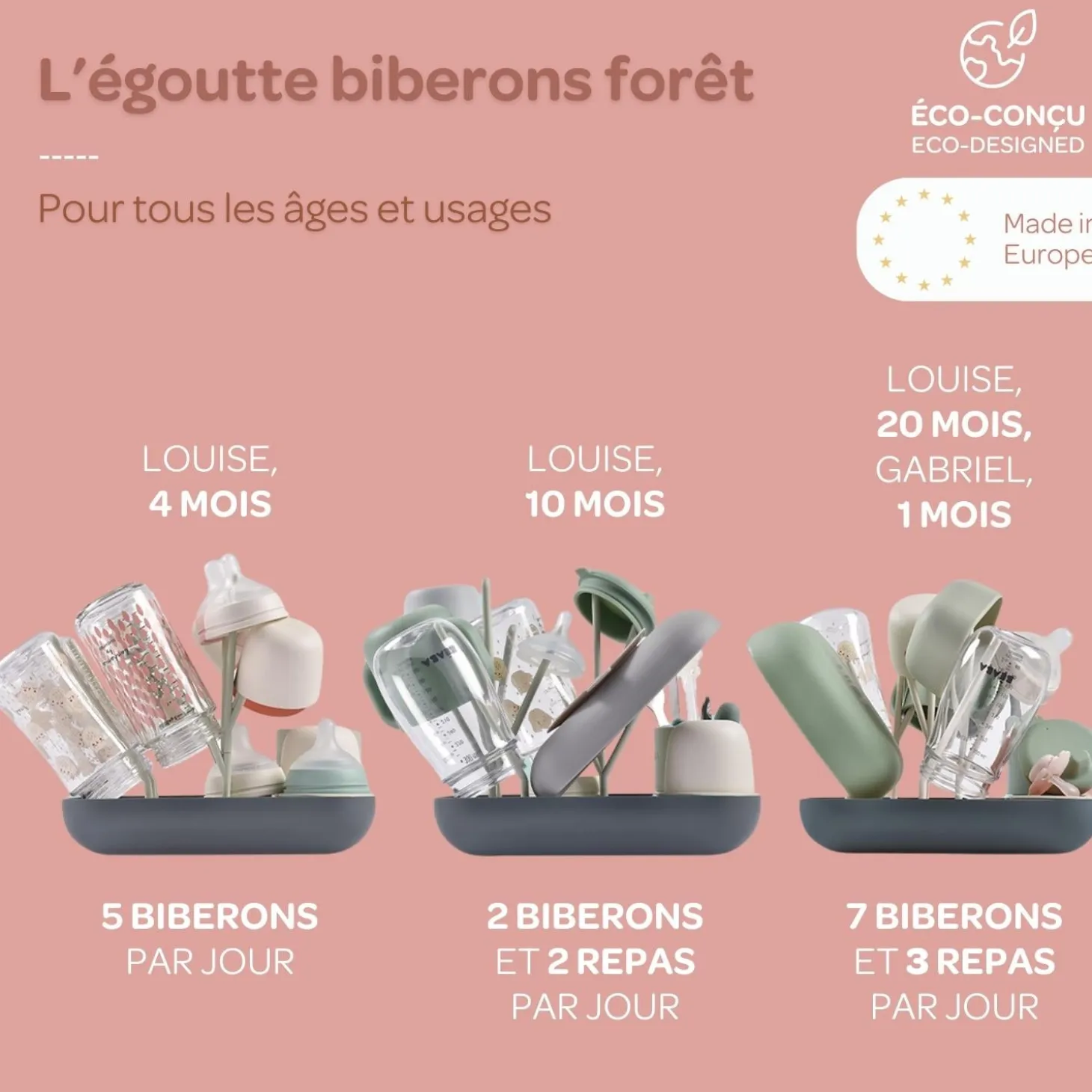 Béaba Égoutte Biberons Forêt Terracotta/Clay