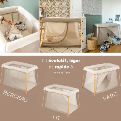 Béaba Lit Parapluie 3 En 1 Eazy Sleep Argile / Gazelle