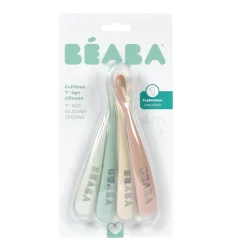 Béaba                    Lot de 4 cuillères silicone 1er âge      Natural