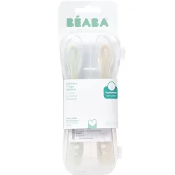 Béaba                    Lot de 2 cuillères silicone 1er âge avec boite    Natural