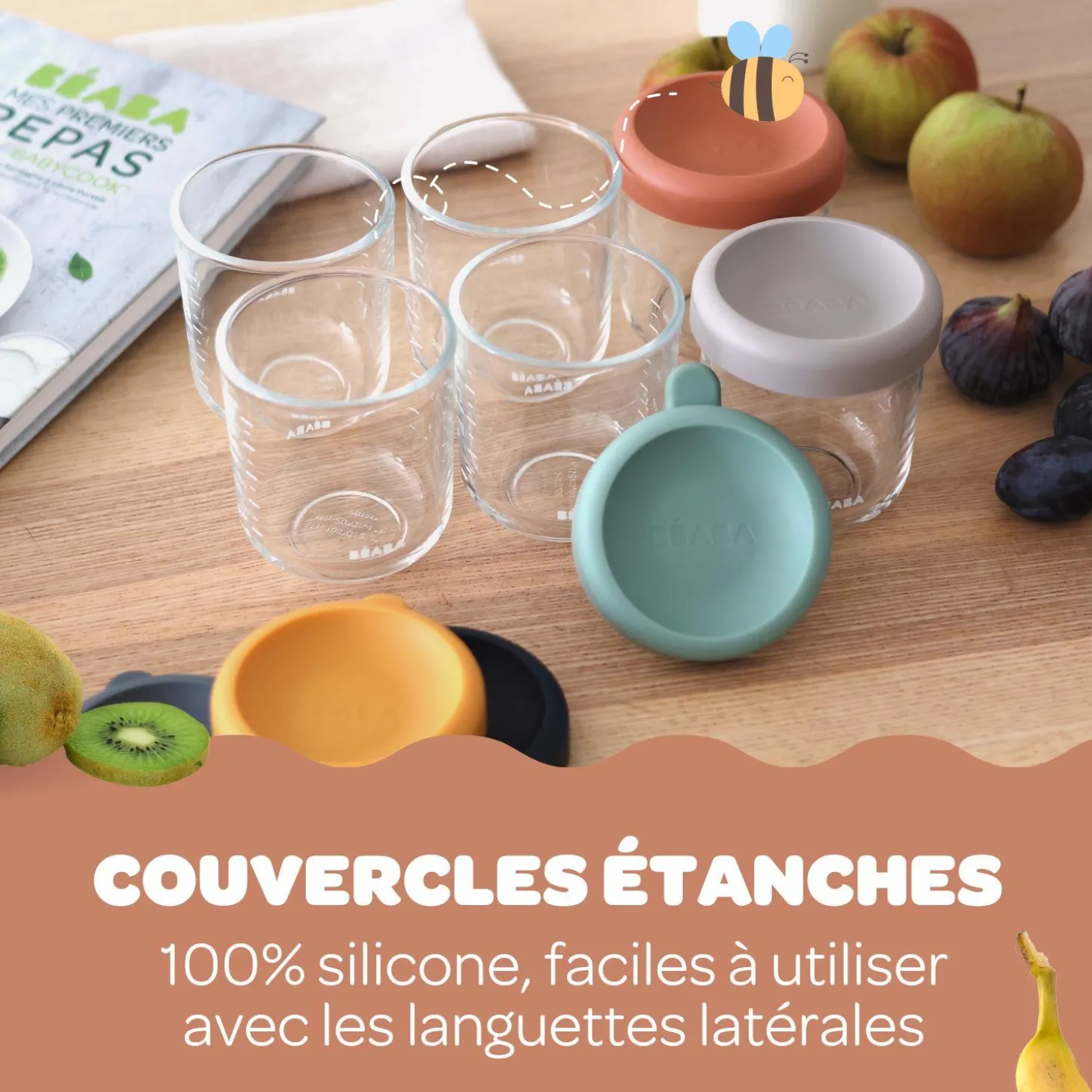 Béaba Lot de 2 Portions verre Green/Gazell 250 ml