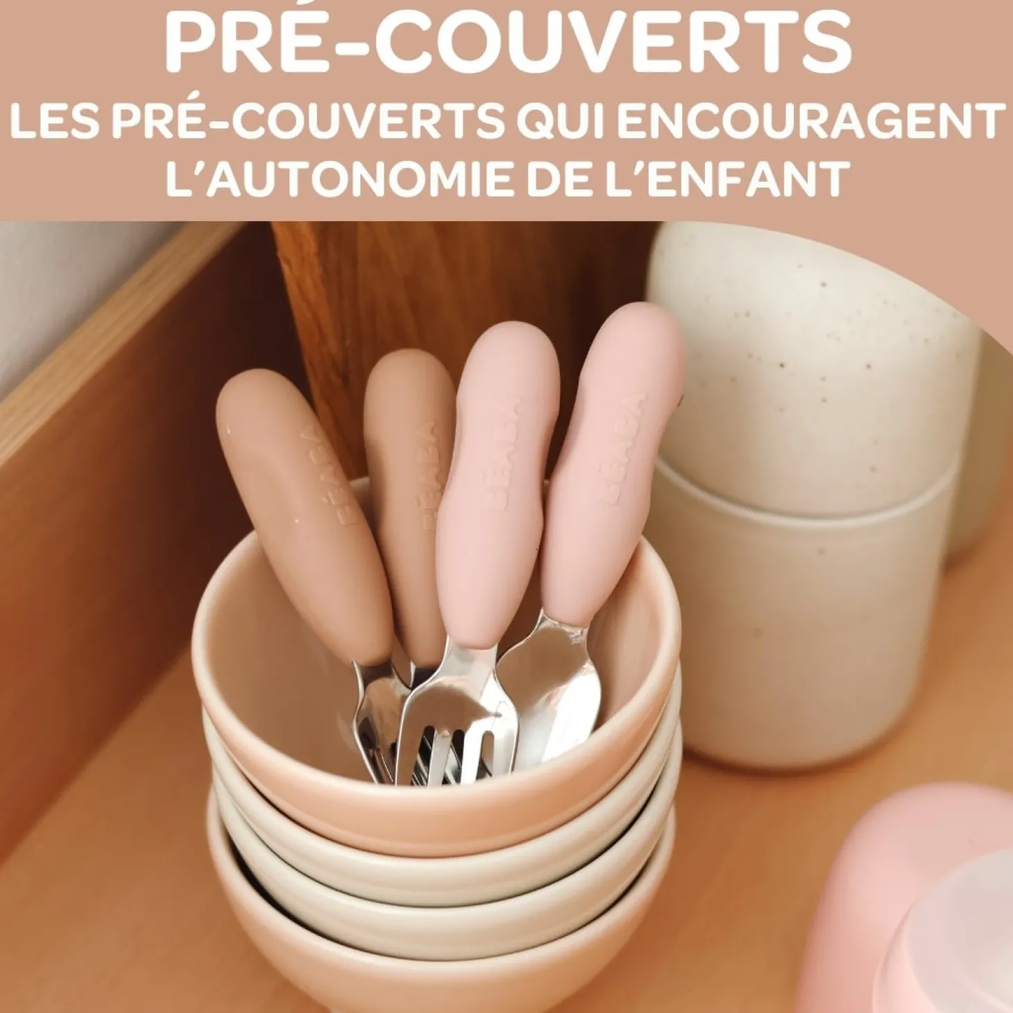 Béaba Lot de 2 Pré-Couverts Inox Pralin