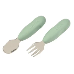 Béaba                    Lot de 2 pré-couverts silicone    Sage Green