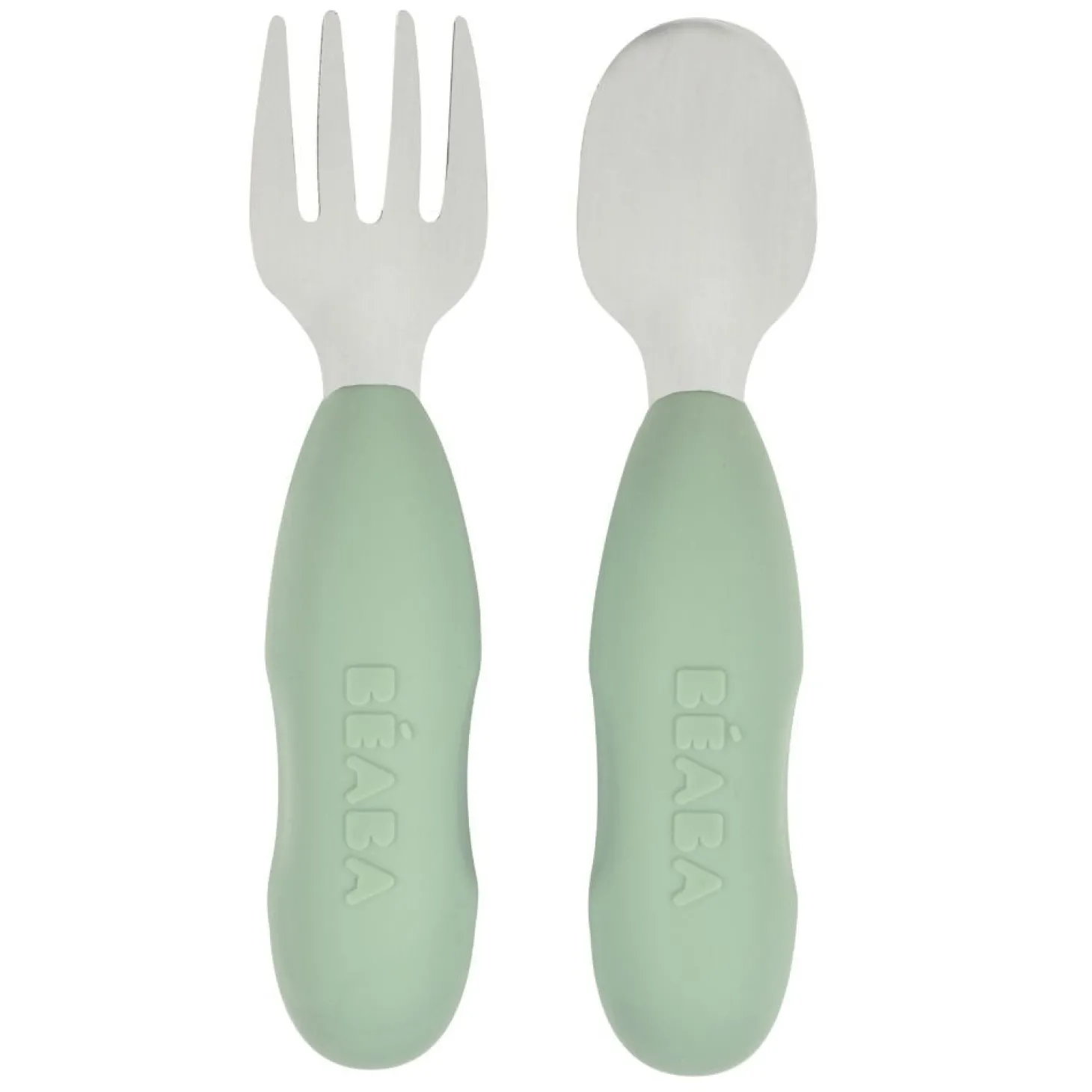 Béaba Lot de 2 pré-couverts silicone Sage Green